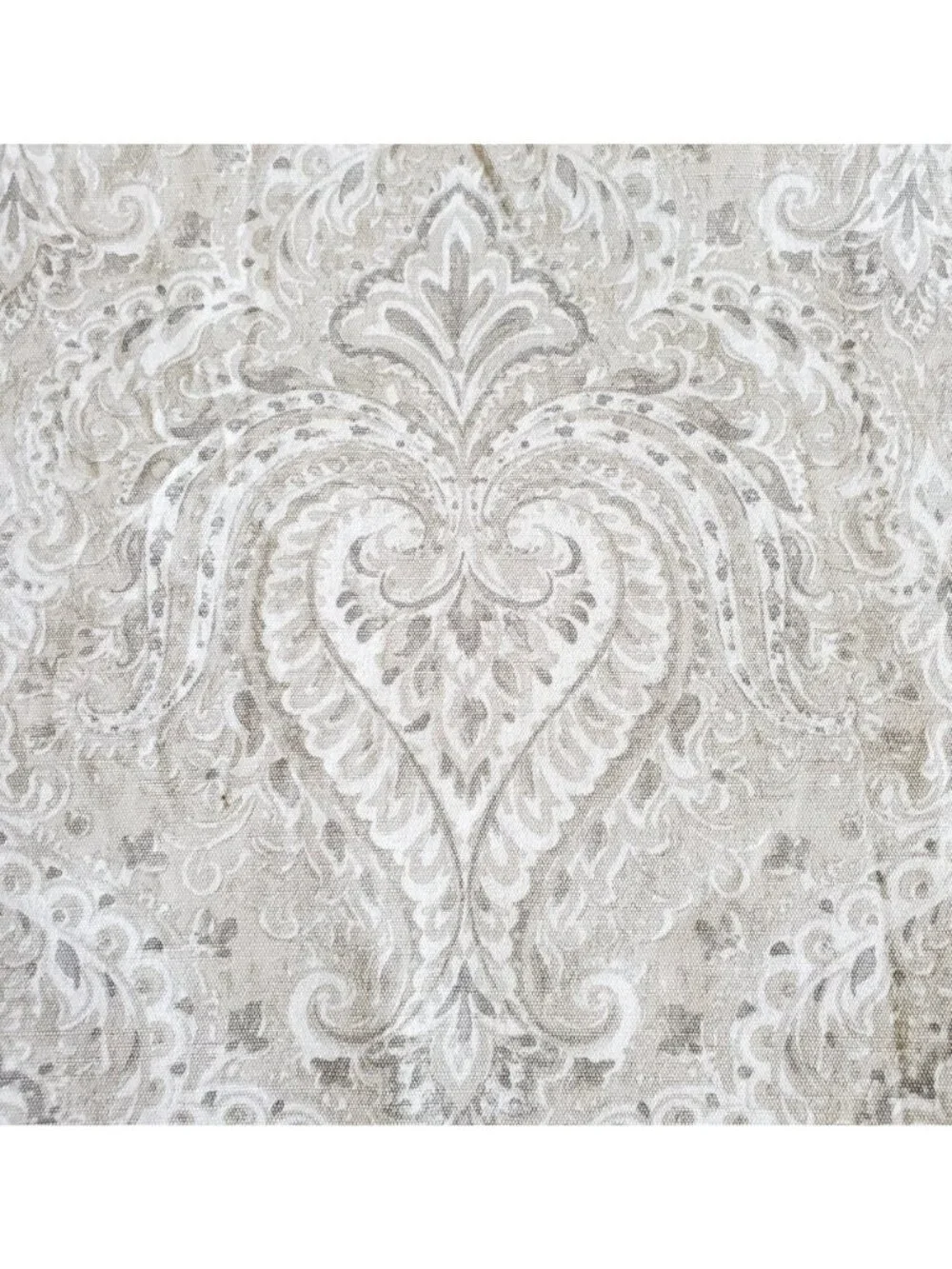 NOS Vtg Envogue Paisley Shower Curtain 72x72 Beige White 100% Cotton Exotic Boho